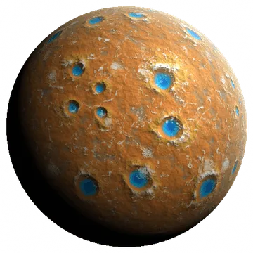 Cratered world render